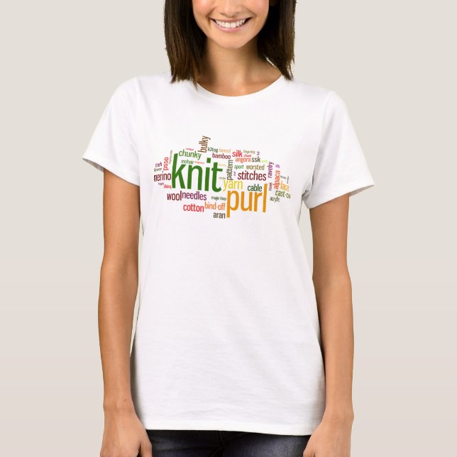 Camiseta Léxico de confecção de malhas do Purl da malha (Frente)