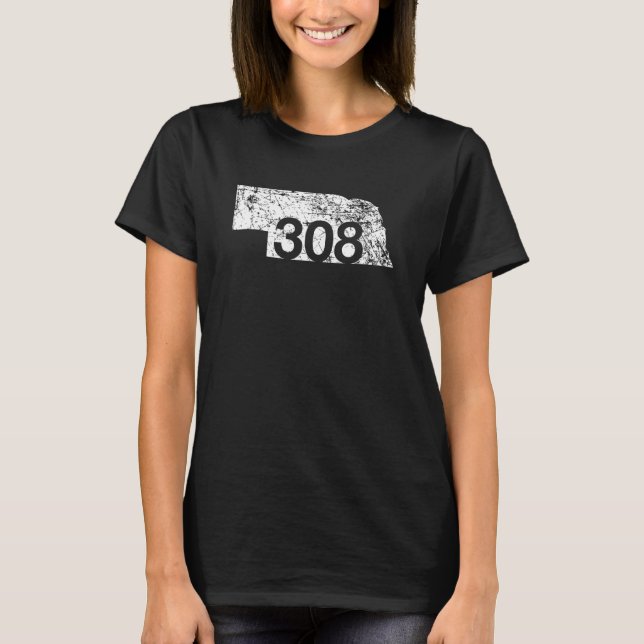 Camiseta Lexington Kearney Ogallala Código de Área 308 Shir (Frente)