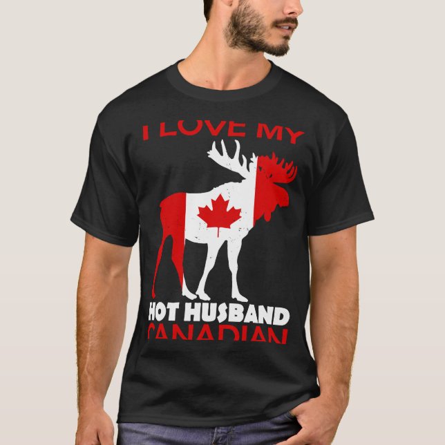 Camiseta LgBN I Ama Marido Maple Canadense Leaf Animal Can (Frente)