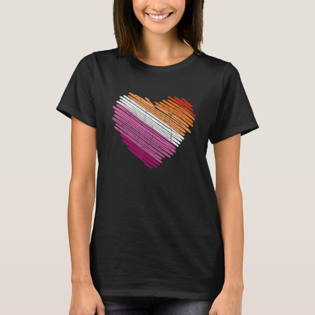 Camiseta Lgbt A Bandeira Do Orgulho Lésbico Rainbow (Frente)