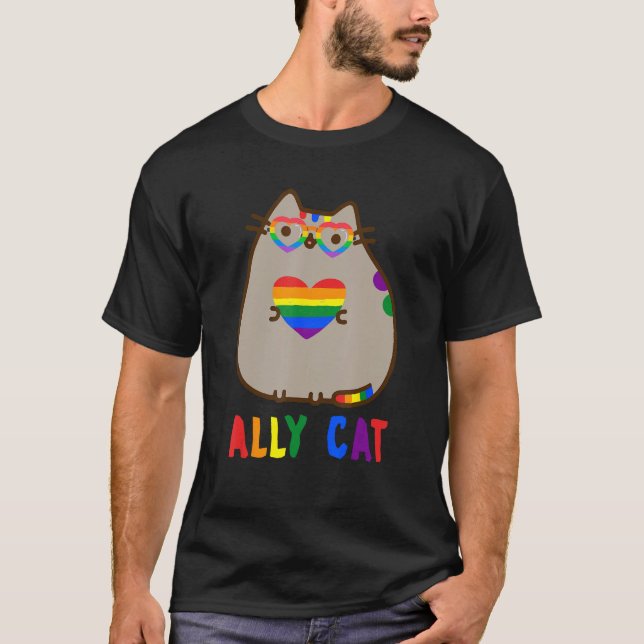 Camiseta LGBT Ally Cat Be Kind Gay Rainbow 1 (Frente)