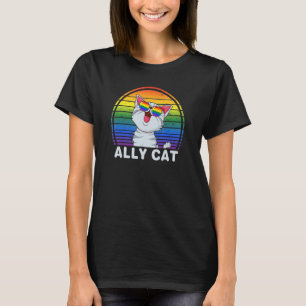 Camiseta LGBT Ally Cat Seja gentil Gay Rainbow LGBTQ Ideia 