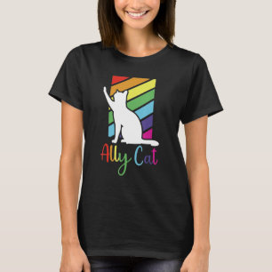 Camiseta LGBT Ally Cat Seja gentil Gay Rainbow LGBTQ Ideia