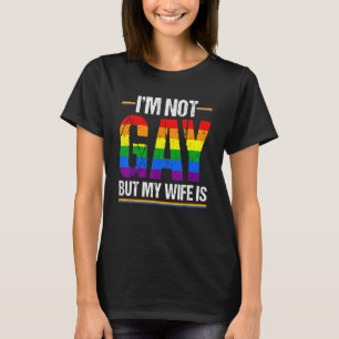 Camiseta Lgbt Ally Pride Mês Não sou Gay, mas minha esposa 