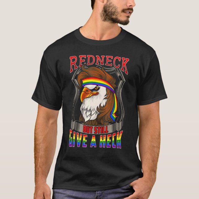 Camiseta LGBT Ally Redneck Country Southern LGBTQ Bald Eagl (Frente)