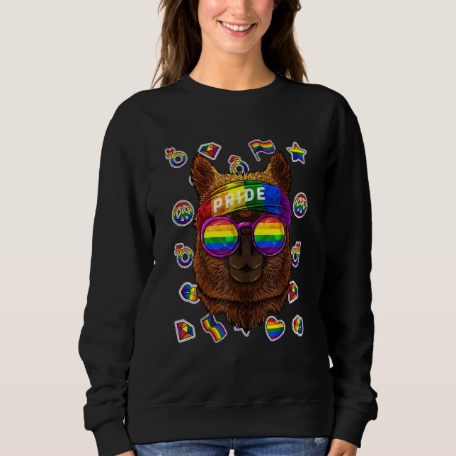 Camiseta Lgbt Alpaca Orgulho gay Mês Fazenda Animal Rainbow (Frente)