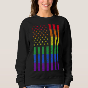 Camiseta Lgbt American Flag Pride Rainbow Gay Lesbian Bi Tr