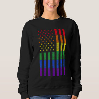 Camiseta Lgbt American Flag Pride Rainbow Gay Lesbian Bisex