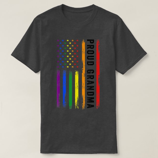 Camiseta LGBT - Apoio à vovó LGBT Orgulhosa Sinalizador LGB (Frente do Design)