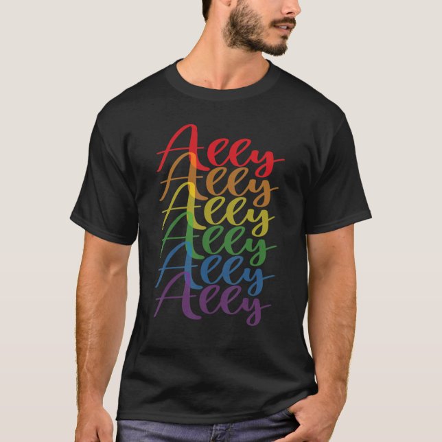 Camiseta Lgbt Arco-Íris Cores Ally Gay Lésbicas Trans Pr (Frente)