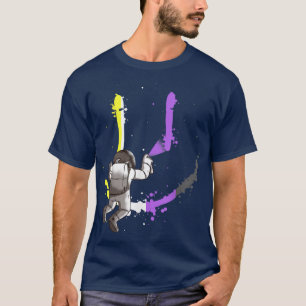 Camiseta LGBT Astronaut Paint Smile Nonbinary Pride Genderq