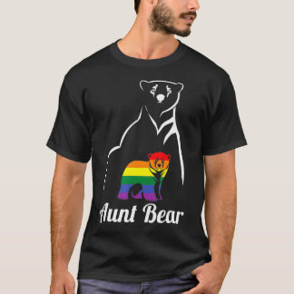 Camiseta LGBT Aunt Bear Gay Pride Lesbian Rainbow vintage 