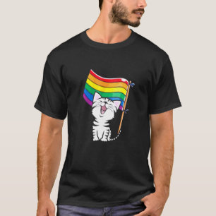Camiseta Lgbt Bandeira Tee Cat Gay Lésbica Resiste Homens