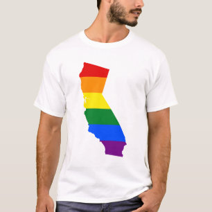 Camiseta LGBT California, Estado dos EUA mapa de bandeira T