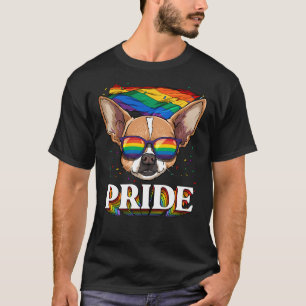 Camiseta Lgbt Chihuahua Orgulho gay Lgbtq Rainbow Flag Sung
