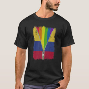 Camiseta Lgbt Colombia Flag Zip Colombian