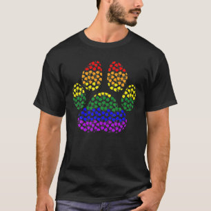 Camiseta LGBT Coração Arco-Íris Pata LGBT Orgulho LGBT