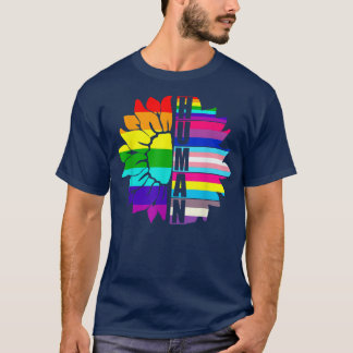 Camiseta LGBT de Flor Sunfloral HUMANO Orgulho gay Mês Orgu