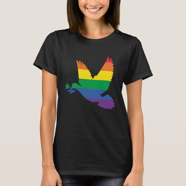 Camiseta LGBT Dove World Peace Pride Peace Dove (Frente)