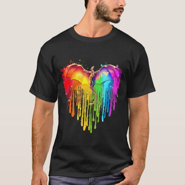 Camiseta LGBT Dragão Arco-Íris Arco-Íris LGBT Orgulho Arco- (Frente)