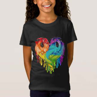 Camiseta Lgbt Dragon Heart Rainbow Heart Dragon Lgbt Pride