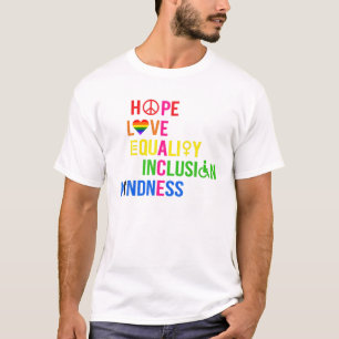 Camiseta LGBT Esperança igualdade amor Inclusão bondade Hip