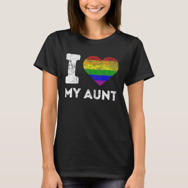 Camiseta LGBT Eu Amo Minha Tia Eu Amo Minha Tia Orgulhosa L (Frente)