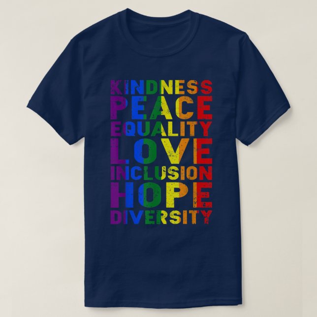 Camiseta Lgbt Gay bondade bondade Paz Amor Igualdade Humana (Frente do Design)