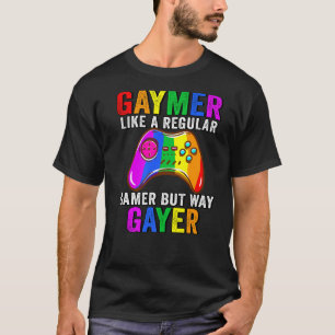 Camiseta Lgbt Gay Como Um Gamer Regular Mas Muito Mais Gay 