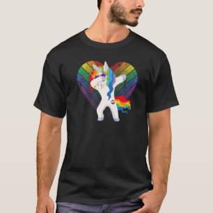 Camiseta Lgbt Gay Dabbing Unicorn Lésbica Pride Mês Humano
