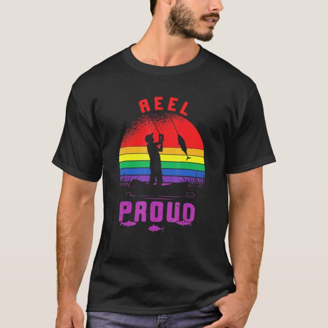 Camiseta Lgbt Gay de pesca da roleta de pesca contra esguic (Frente)