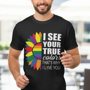 Camiseta LGBT Gay LGBT Lésbica Arco-Íris Moderno Girassol