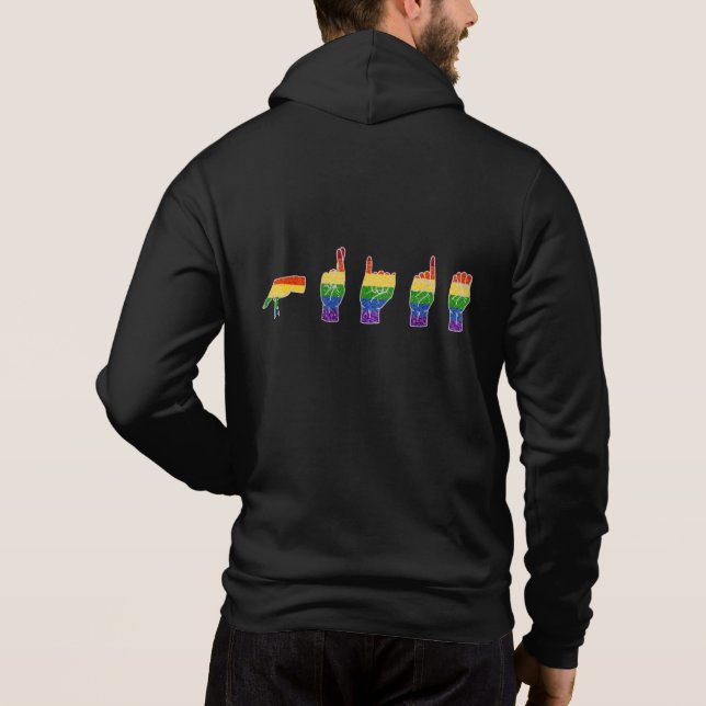 Camiseta LGBT Glitter Rainbow Orgulho ASL (Verso)