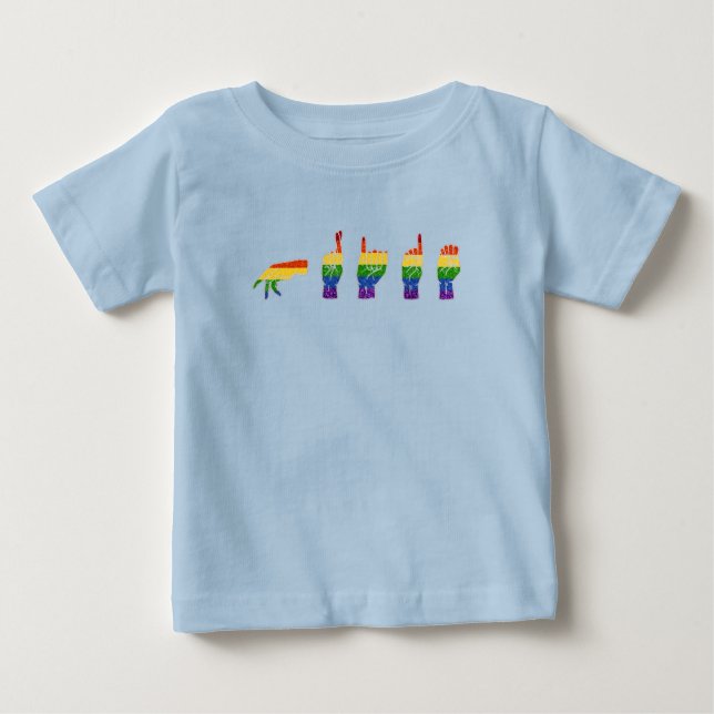Camiseta LGBT Glitter Rainbow Orgulho ASL (Frente)