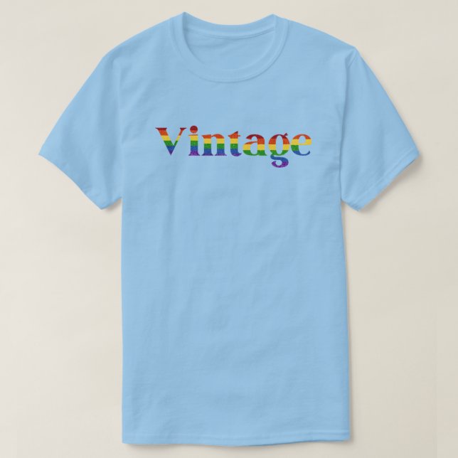 Camiseta LGBT Glitter Rainbow Vintage (Frente do Design)