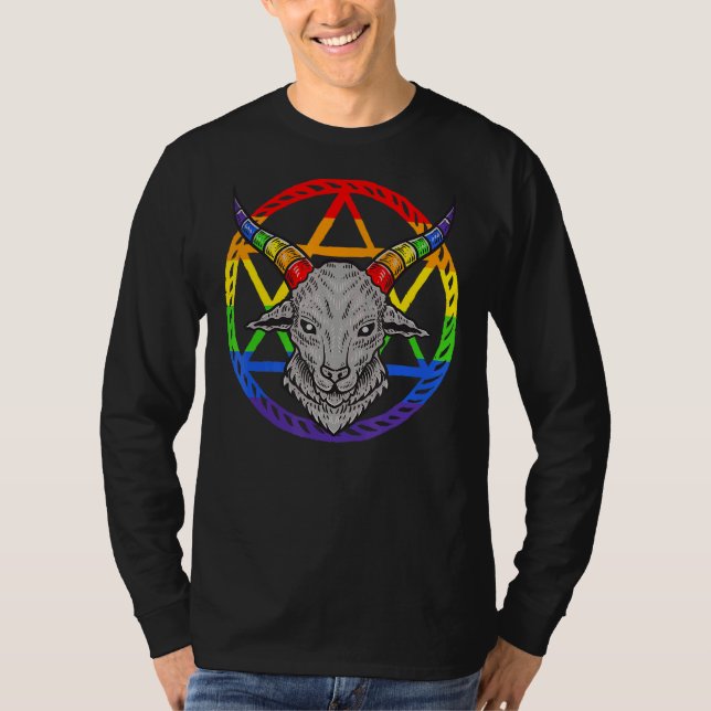 Camiseta Lgbt Gótico De Pentagram Lgbt (Frente)
