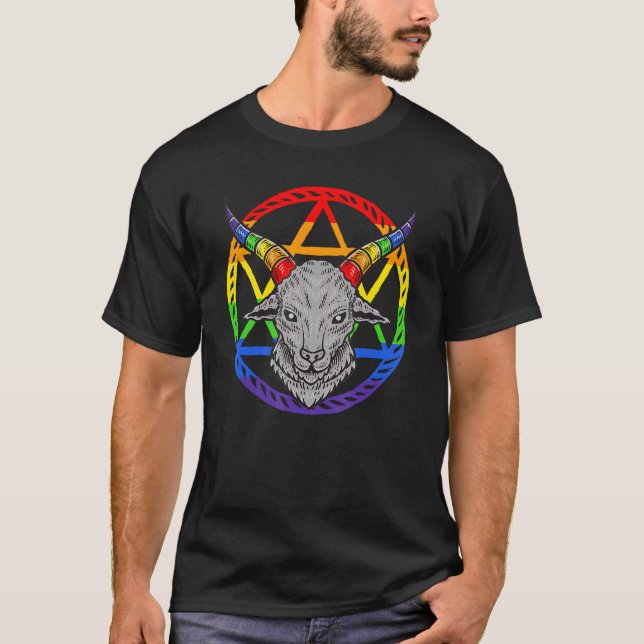 Camiseta Lgbt Gótico De Pentagram Lgbt (Frente)