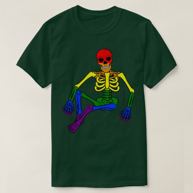 Camiseta Lgbt Halloween Gay Skeleton Queer Pride Ra (Frente do Design)