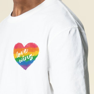 Camiseta Lgbt Heart Love Modern Watercolor Artsy
