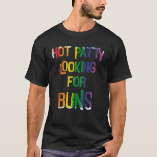 Camiseta LGBT Hot Patty Procurando por Buns Gay Hamburger