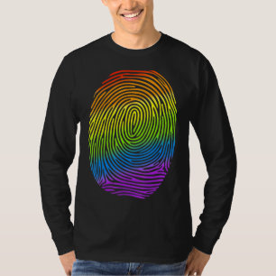 Camiseta Lgbt Impressão Digital Arco Arco-Íris Gay Lgbt Lgb