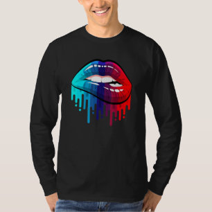 Camiseta Lgbt Lábios Arco-Íris Orgulho Gay lésbica