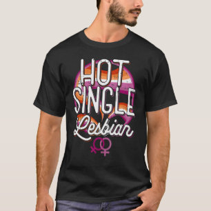 Camiseta Lgbt Lésbica do Arco-Íris de Solteiro Quente