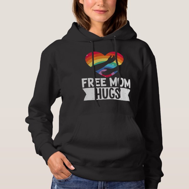 Camiseta LGBT Lésbica Orgulho gay Mês Livre Mãe Abraça Cora (Frente)