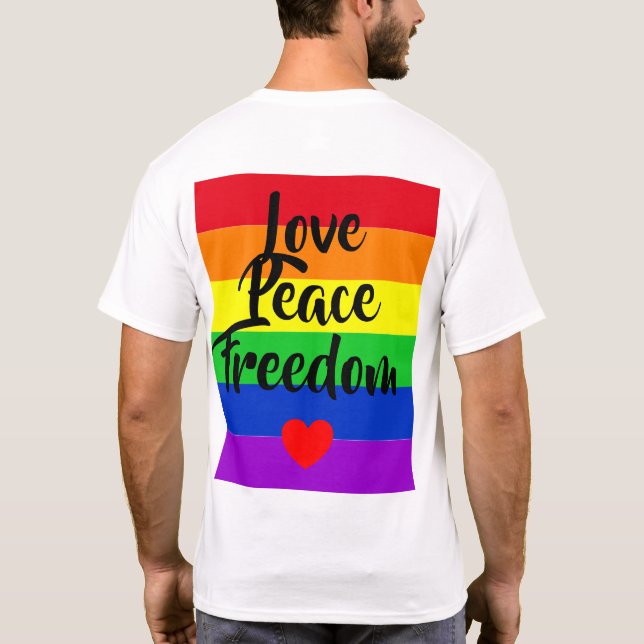 Camiseta #LGBT #love #orgulde #gay #liberdade #parada (Verso)