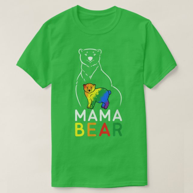 Camiseta LGBT Mama Bear Orgulho gay igual Direitos Arco-Íri (Frente do Design)