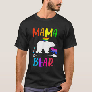 Camiseta LGBT Mama Bear Orgulho gay igual Direitos Rainbow 