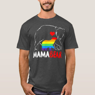 Camiseta LGBT Mama Urso Orgulho gay Igual Direitos Rainbow 