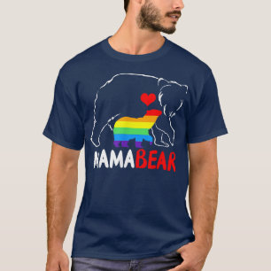Camiseta LGBT Mama Urso Orgulho gay Igual Direitos Rainbow 
