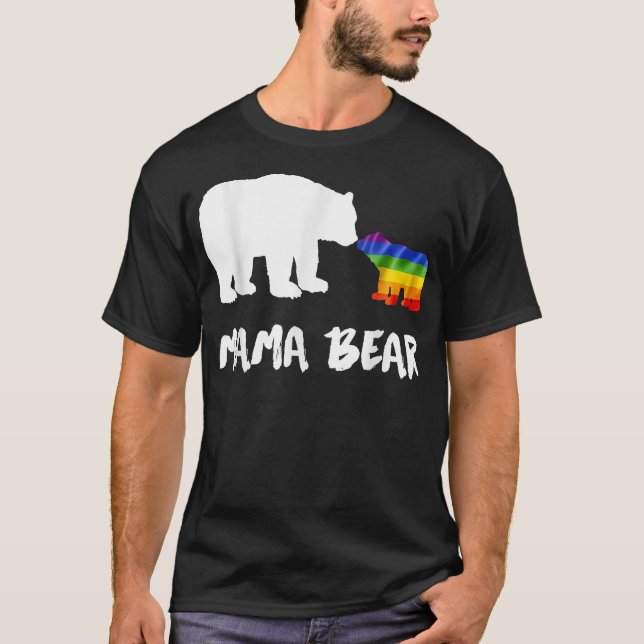 Camiseta LGBT Mamãe Ursa Mãe Gay Lésbica Transgênero Bissex (Frente)